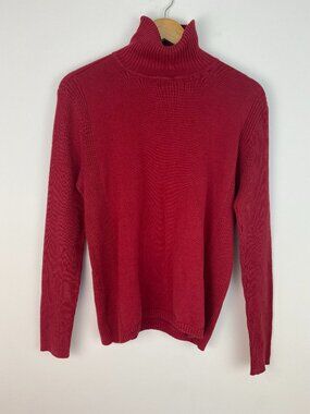 Nomadic Traders 100% Cotton Ribbed Turtleneck Sweater Red XL